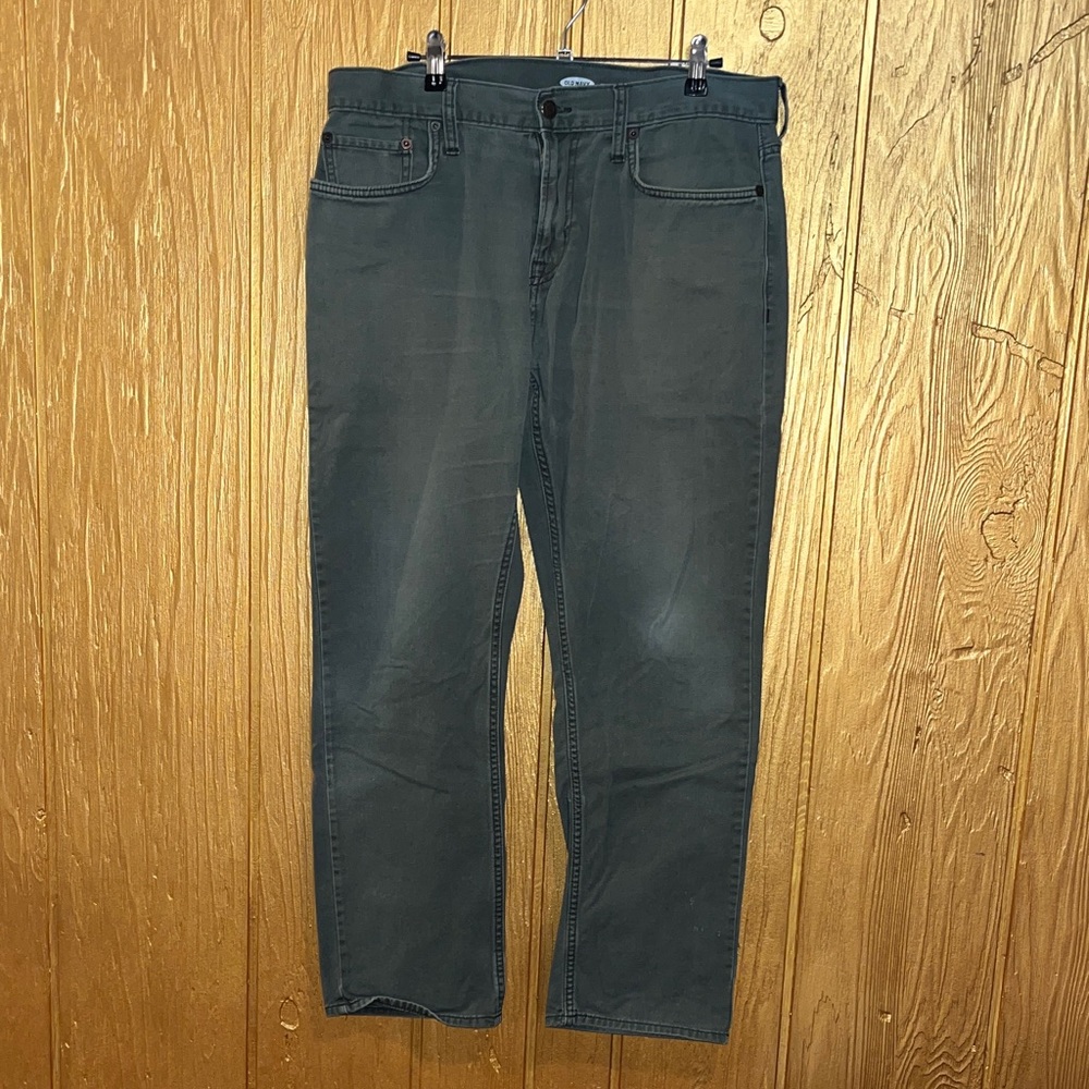 Old Navy Men's Army Green Straight Jeans 34x30